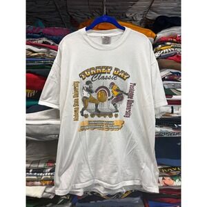 Vintage Oneita Alabama State vs Tuskegee Turkey Day HBCU T-Shirt Mens XL White